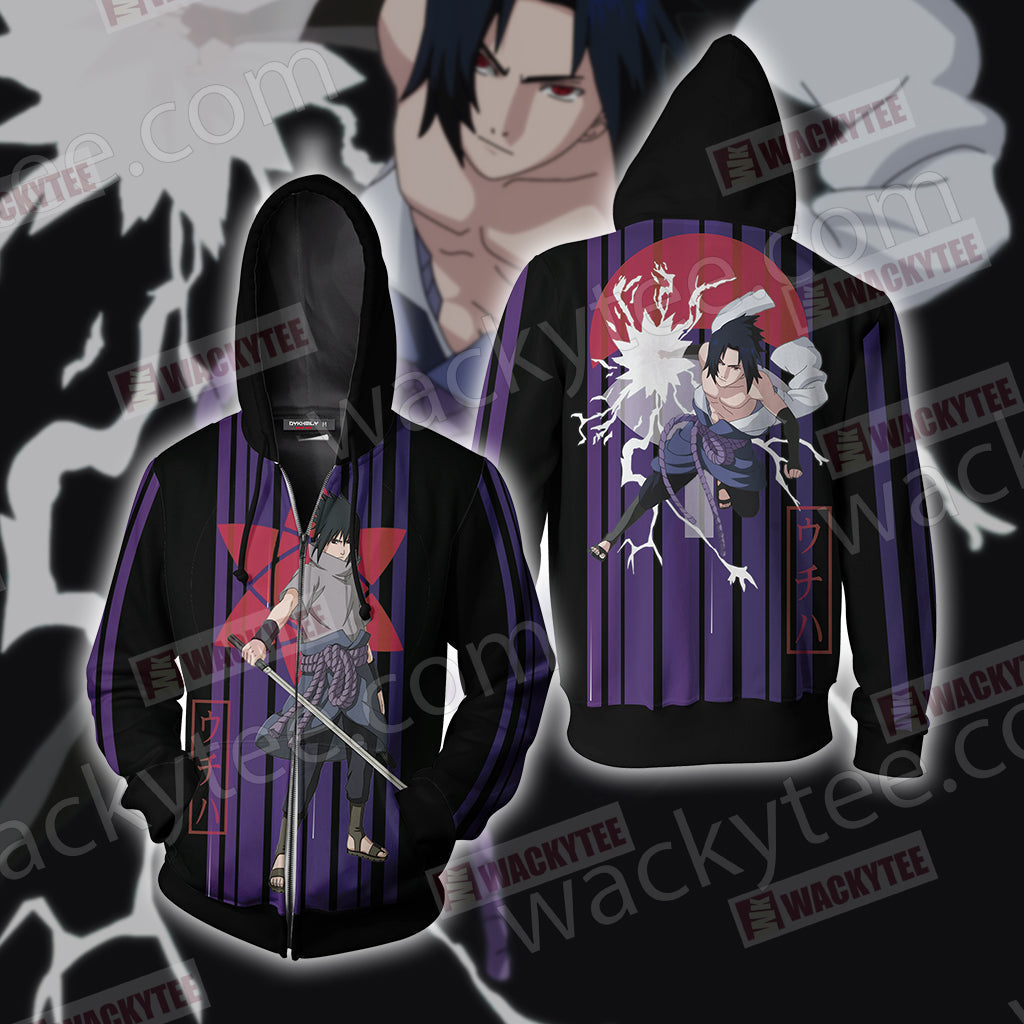 Naruto - Uchiha Sasuke Unisex 3D T-shirt Zip Hoodie