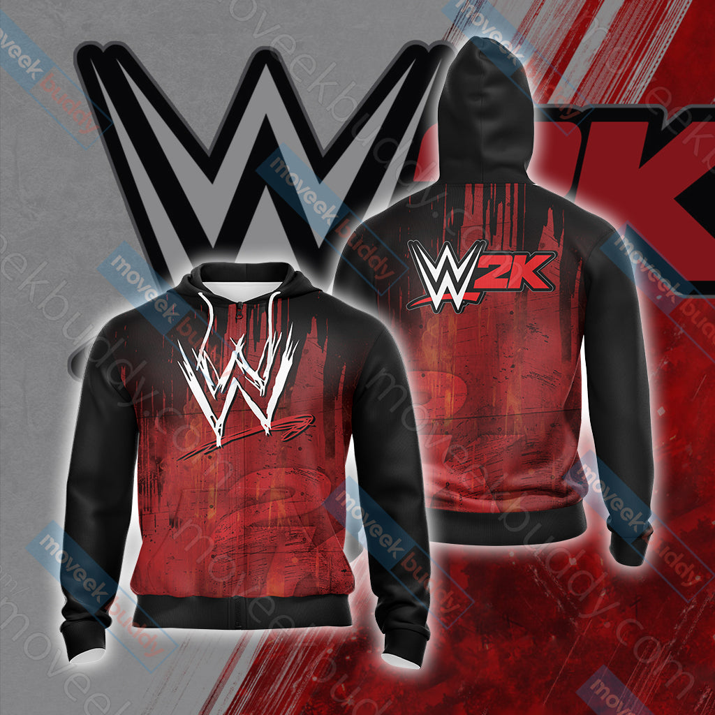 WWE 2K Unisex 3D T-shirt Zip Hoodie