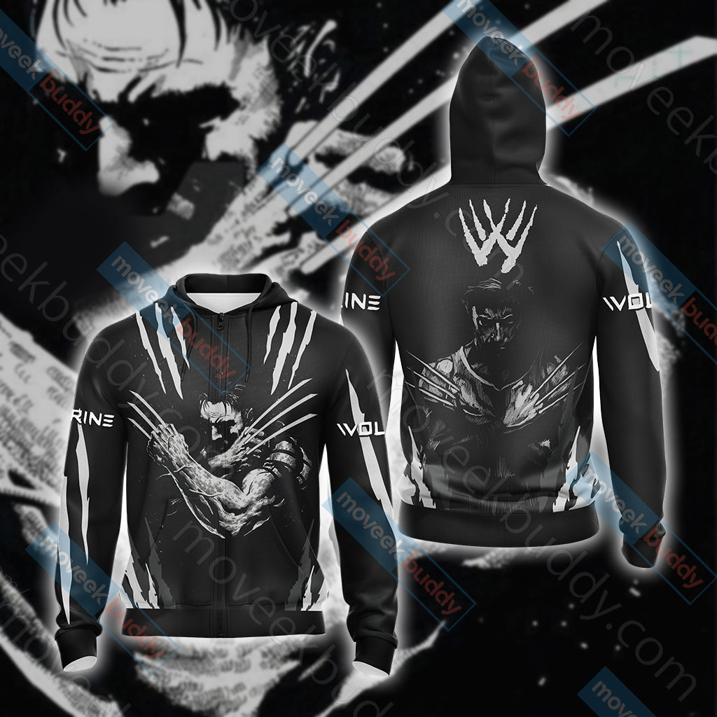 Wolverine Unisex 3D T-shirt Zip Hoodie