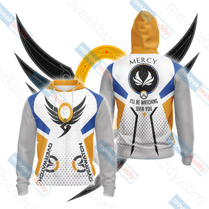 Overwatch - Mercy Valkyrie Unisex 3D T-shirt Zip Hoodie XS 