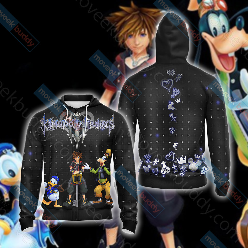 Kingdom Hearts III New Unisex 3D T-shirt Zip Hoodie