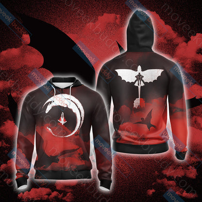 How To Train Your Dragon - Hiccup and Toothless Unisex 3D T-shirt Zip Hoodie