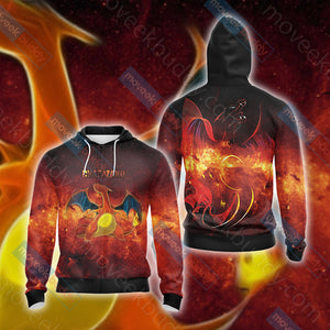 Pokemon - Charizard Unisex 3D T-shirt Zip Hoodie XS 