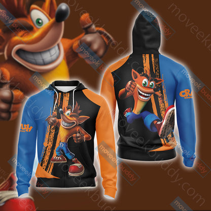 Crash Bandicoot New Look Unisex 3D T-shirt Zip Hoodie
