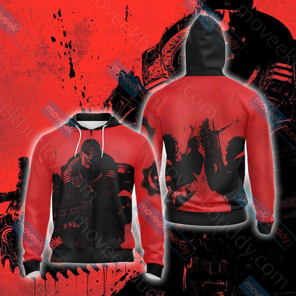 Gears of War New Unisex 3D T-shirt Zip Hoodie