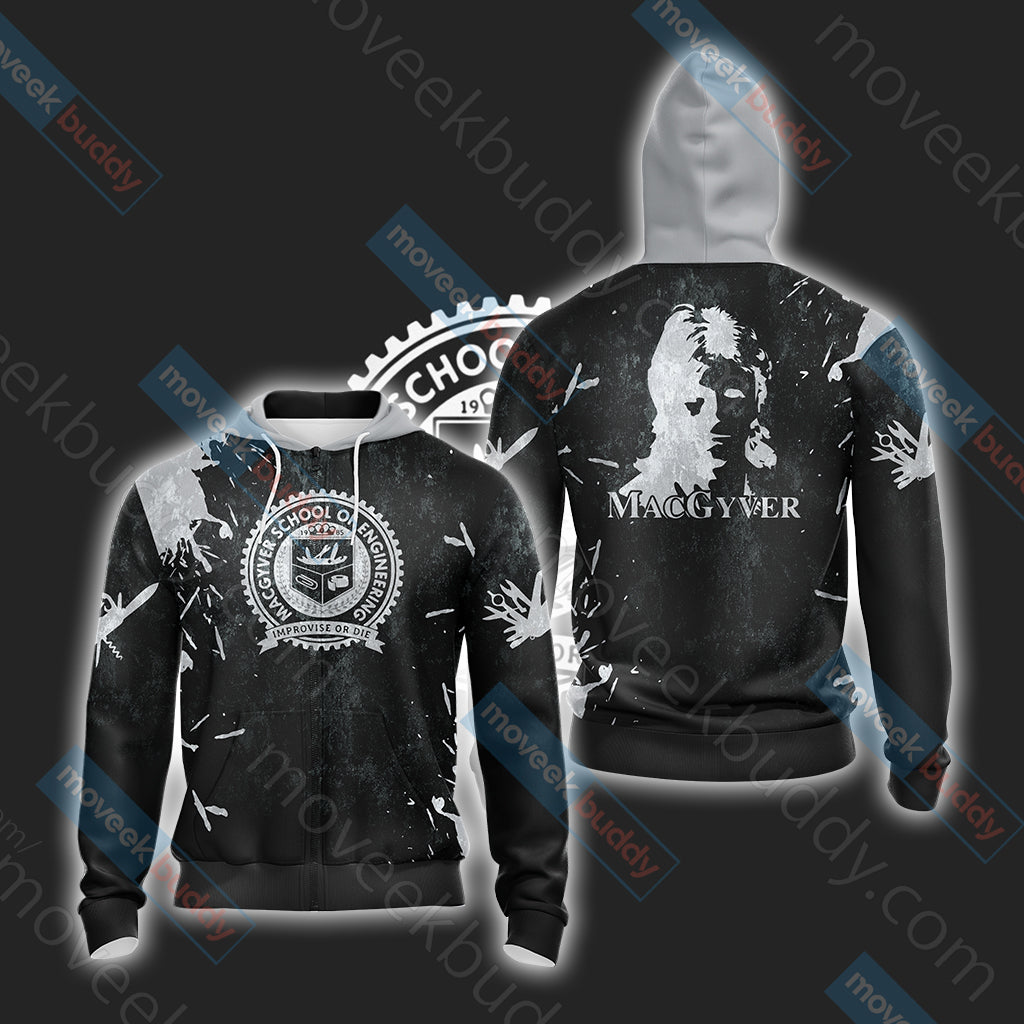 MacGyver Unisex 3D T-shirt Zip Hoodie