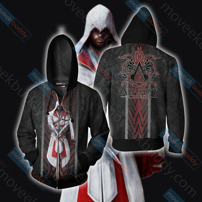 Assassin's Creed: Ezio Auditore New Unisex 3D T-shirt Zip Hoodie