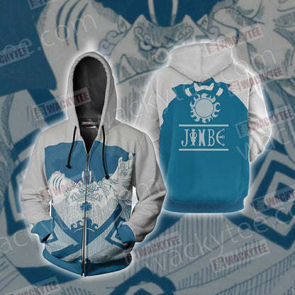 One Piece - Jinbe Unisex 3D T-shirt Zip Hoodie