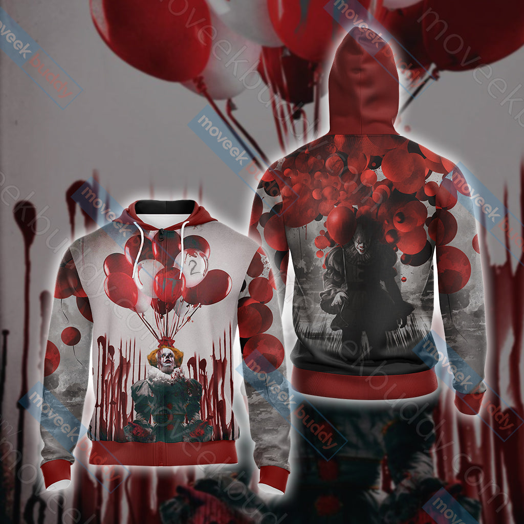 IT New Unisex 3D T-shirt Zip Hoodie