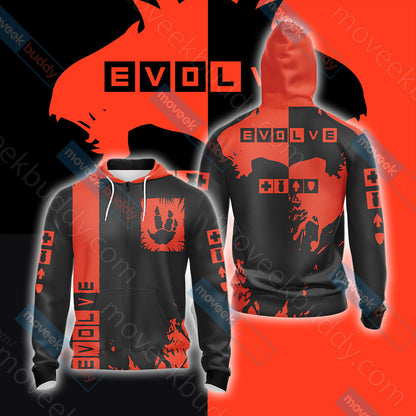 Evolve (video game) Unisex 3D T-shirt Zip Hoodie