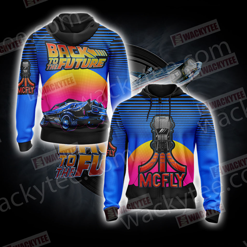 Back To The Future New Unisex 3D T-shirt Zip Hoodie