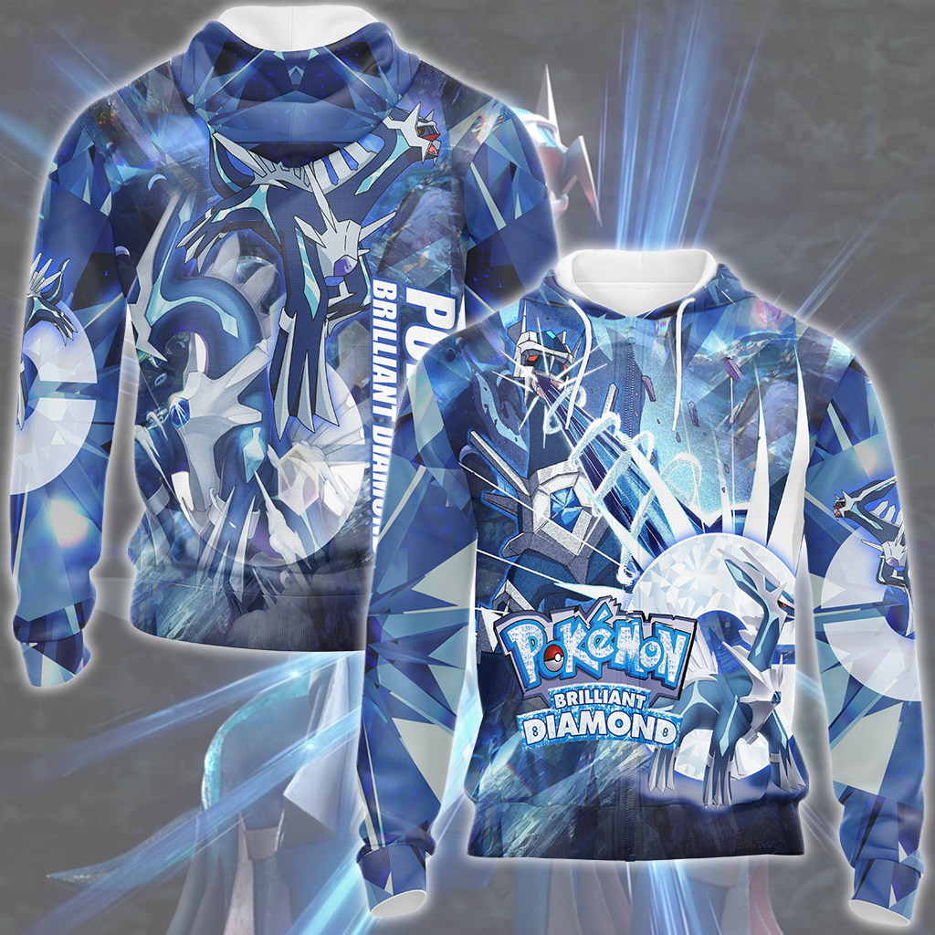 Pokemon Brilliant Diamond Video Game All Over Printed T-shirt Tank Top Zip Hoodie Pullover Hoodie Hawaiian Shirt Beach Shorts Joggers Zip Hoodie