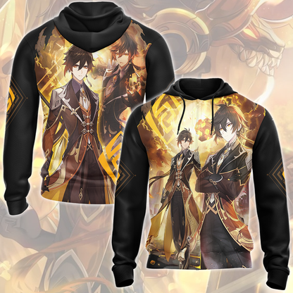 Genshin Impact Zhongli Video Game All Over Printed T-shirt Tank Top Zip Hoodie Pullover Hoodie Hawaiian Shirt Beach Shorts Joggers Zip Hoodie