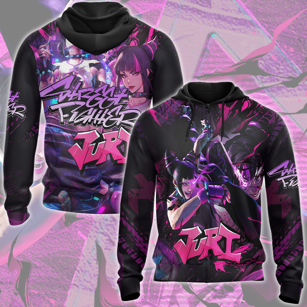 Street Fighter 6 Juri Video Game All Over Printed T-shirt Tank Top Zip Hoodie Pullover Hoodie Hawaiian Shirt Beach Shorts Joggers Zip Hoodie