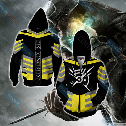 Dishonored - Outsider's Mark Unisex 3D T-shirt Zip Hoodie