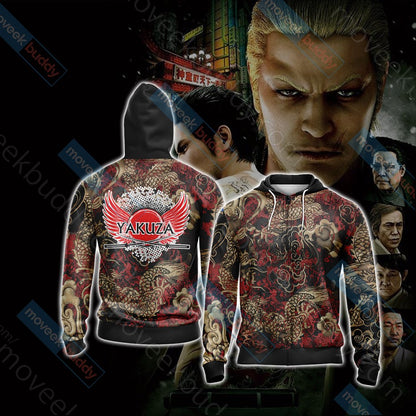 Yakuza Unisex 3D T-shirt Zip Hoodie