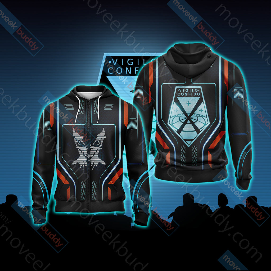 X-COM Unisex 3D T-shirt Zip Hoodie
