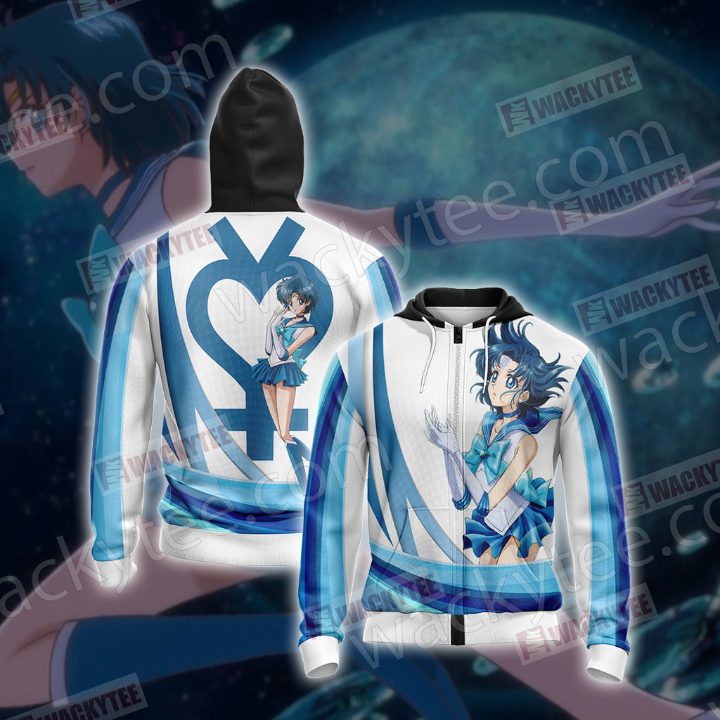 Sailor Moon - Sailor Mercury New 3D T-shirt Zip Hoodie