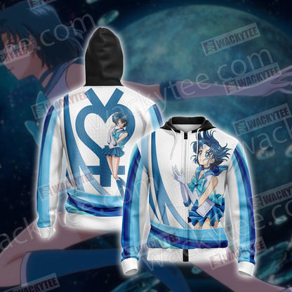 Sailor Moon - Sailor Mercury New 3D T-shirt Zip Hoodie