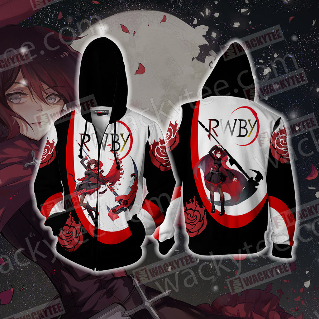 RWBY - Ruby Rose New Unisex 3D T-shirt Zip Hoodie