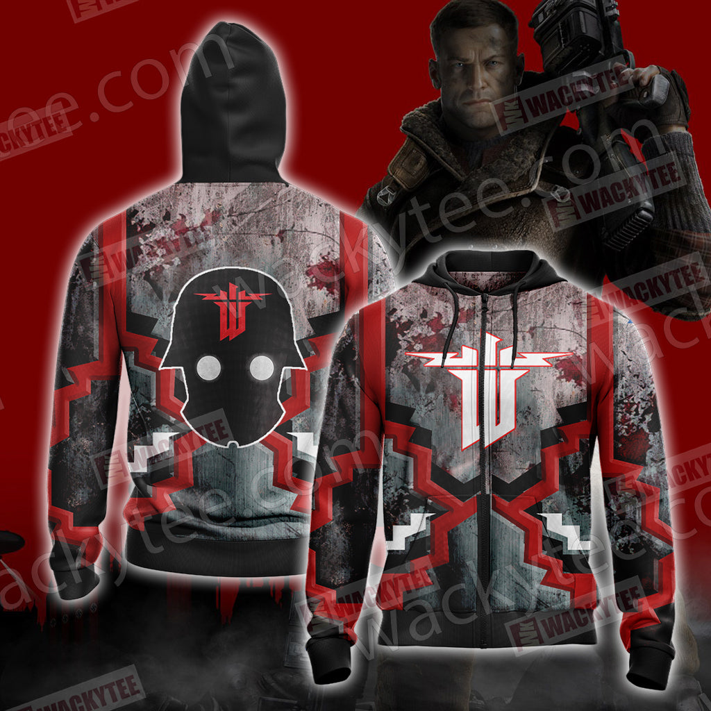 Wolfenstein: The Old Blood Unisex 3D T-shirt Zip Hoodie