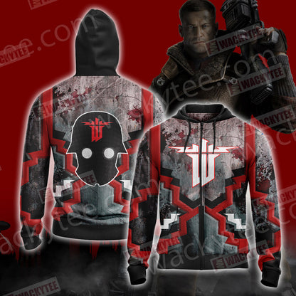 Wolfenstein: The Old Blood Unisex 3D T-shirt Zip Hoodie