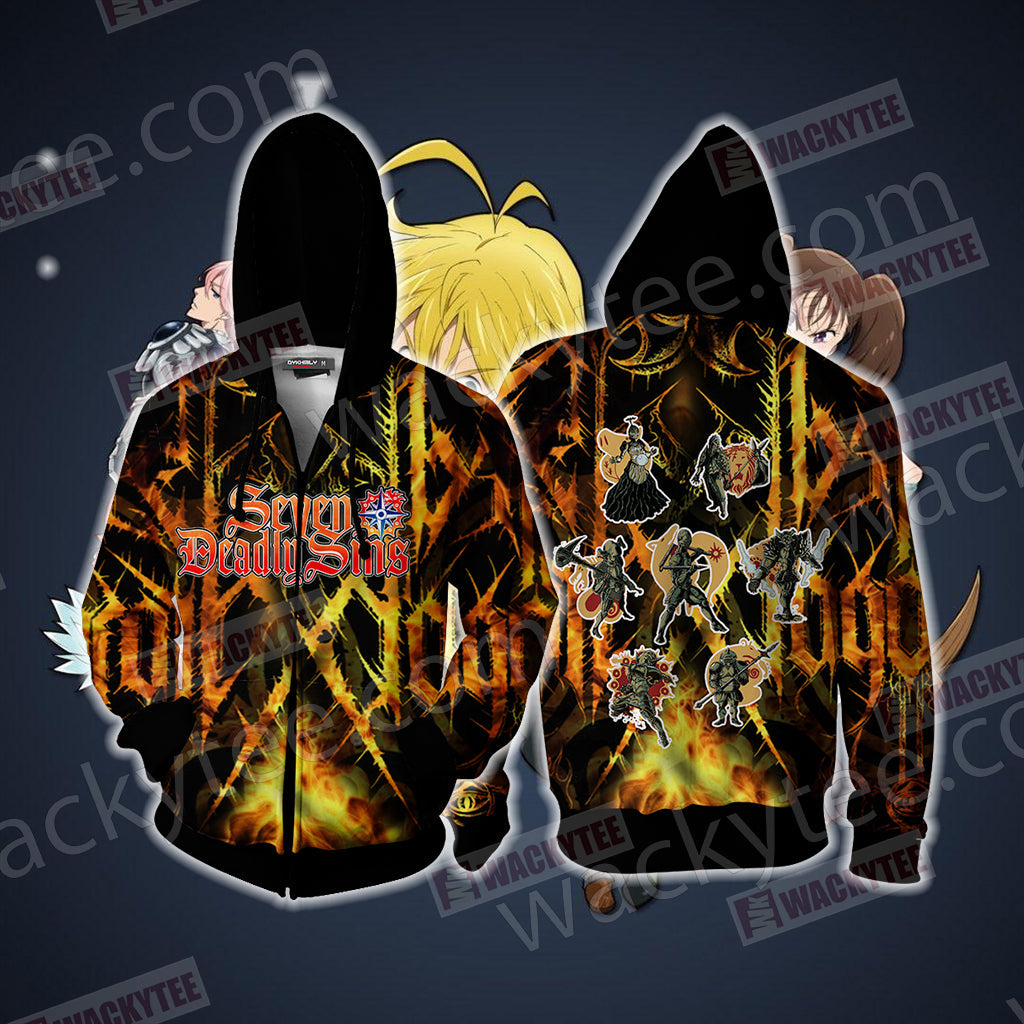 The Seven Deadly Sins New Version Unisex 3D T-shirt Zip Hoodie