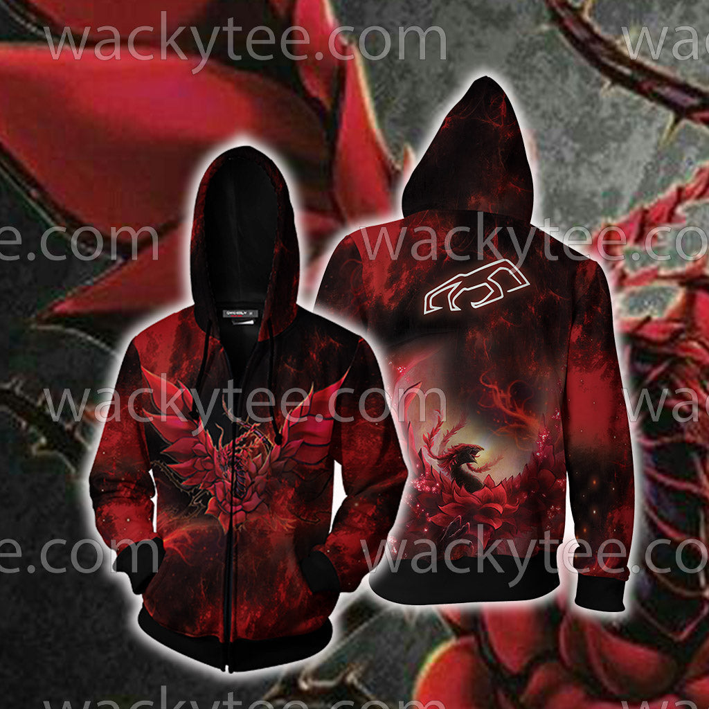 Yu-Gi-Oh! Black Rose Dragon 3D Hoodie Zip Hoodie