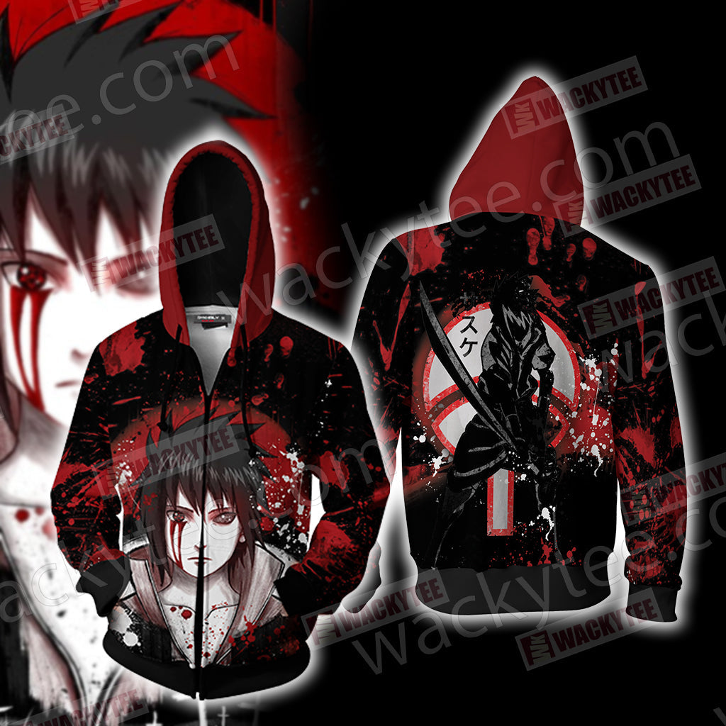 Naruto: Sasuke Unisex 3D T-shirt Zip Hoodie