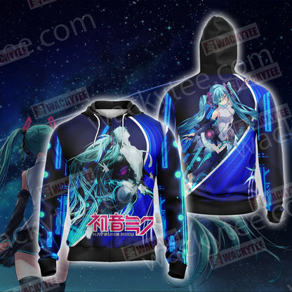 Hatsune Miku New Version 3D T-shirt Zip Hoodie