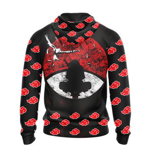 Akatsuki Itachi Naruto All Over Print T-shirt Zip Hoodie Pullover Hoodie   