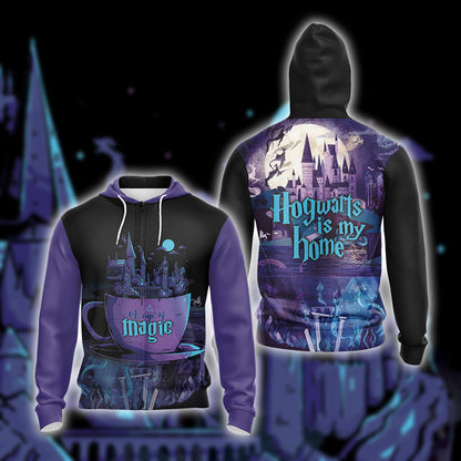 Hogwarts Is My Home A Up Og Magic Unisex 3D T-shirt Zip Hoodie