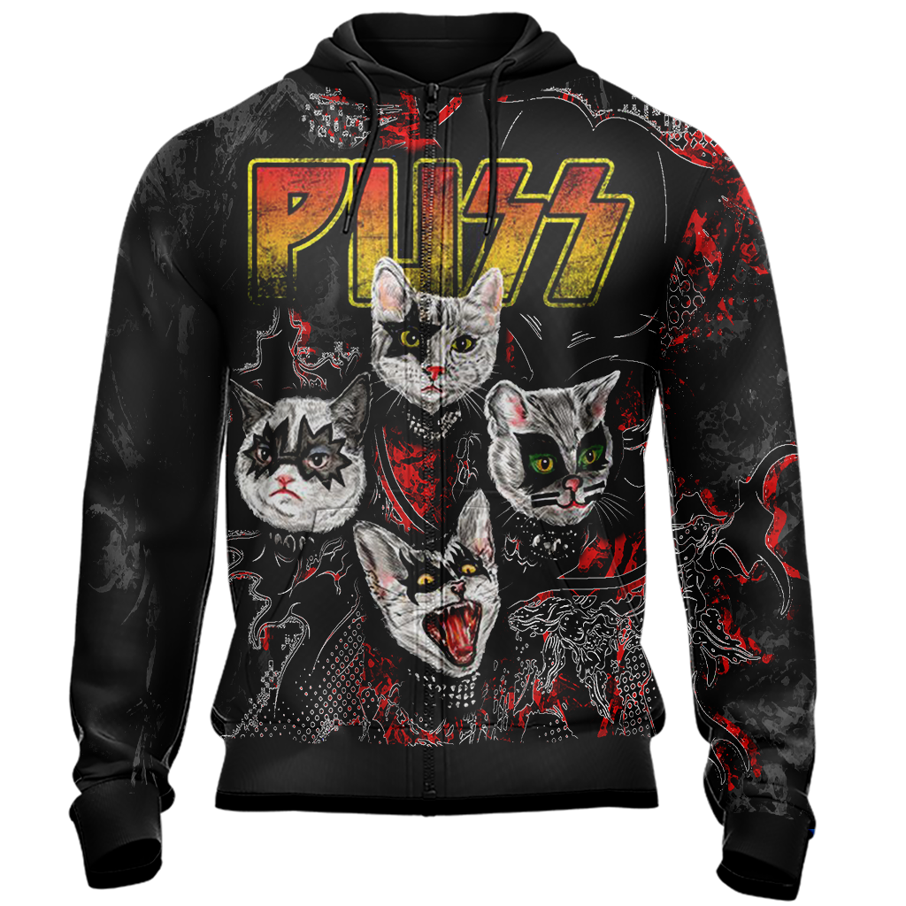 Kiss band x cats - Puss Unisex 3D T-shirt