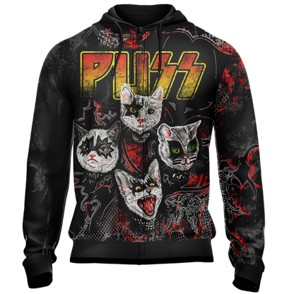 Kiss band x cats - Puss Unisex 3D T-shirt