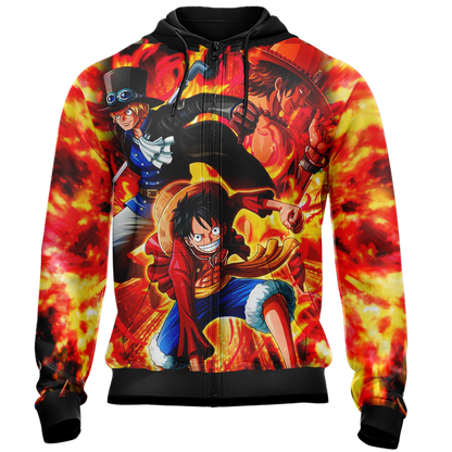 One Piece - Luffy, Sabo, Ace Unisex 3D T-shirt