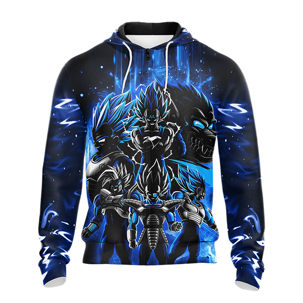 Dragon Ball Vegeta Unisex 3D T-shirt Zip Hoodie