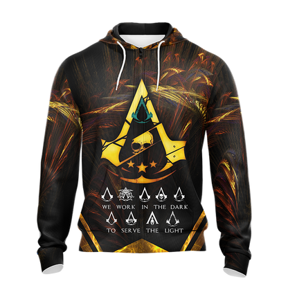 Assassin's Creed We Work In The Dark To Serve The Light Unisex 3D T-shirt Zip Hoodie Pullover Hoodie