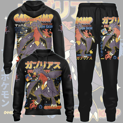 Pokemon Garchomp Video Game All Over Printed T-shirt Tank Top Zip Hoodie Pullover Hoodie Hawaiian Shirt Beach Shorts Joggers