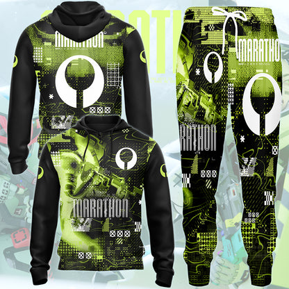 Marathon Video Game All Over Printed T-shirt Tank Top Zip Hoodie Pullover Hoodie Hawaiian Shirt Beach Shorts Joggers