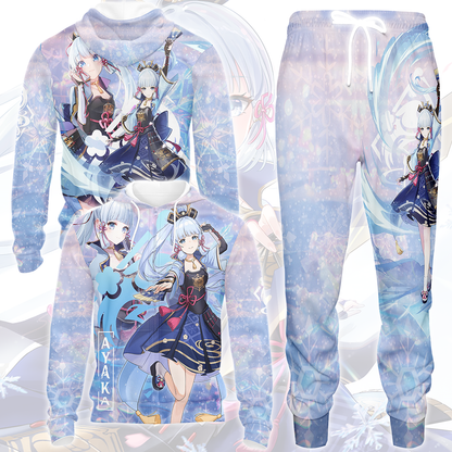Genshin Impact Ayaka Video Game All Over Printed T-shirt Tank Top Zip Hoodie Pullover Hoodie Hawaiian Shirt Beach Shorts Joggers