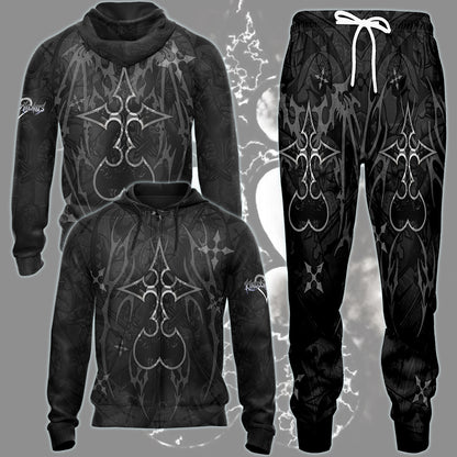 Kingdom Hearts Symbols The Nobody Sigil Video Game All Over Printed T-shirt Tank Top Zip Hoodie Pullover Hoodie Hawaiian Shirt Beach Shorts Joggers