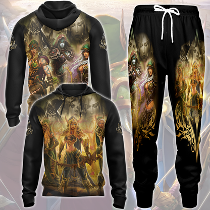 World Of Warcraft The Windrunner Sisters (Alleria, Sylvanas, Vereesa) Video Game All Over Printed T-shirt Tank Top Zip Hoodie Pullover Hoodie Hawaiian Shirt Beach Shorts Joggers