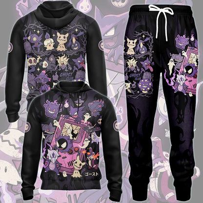 Pokemon Ghost Type Club Video Game All Over Printed T-shirt Tank Top Zip Hoodie Pullover Hoodie Hawaiian Shirt Beach Shorts Joggers