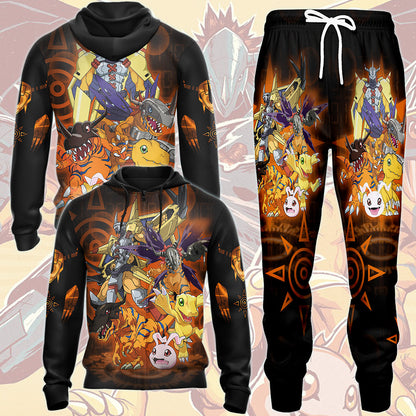 Digimon Agumon Evolution Video Game All Over Printed T-shirt Tank Top Zip Hoodie Pullover Hoodie Hawaiian Shirt Beach Shorts Joggers