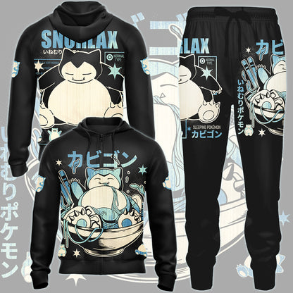 Pokemon Snorlax Video Game All Over Printed T-shirt Tank Top Zip Hoodie Pullover Hoodie Hawaiian Shirt Beach Shorts Joggers