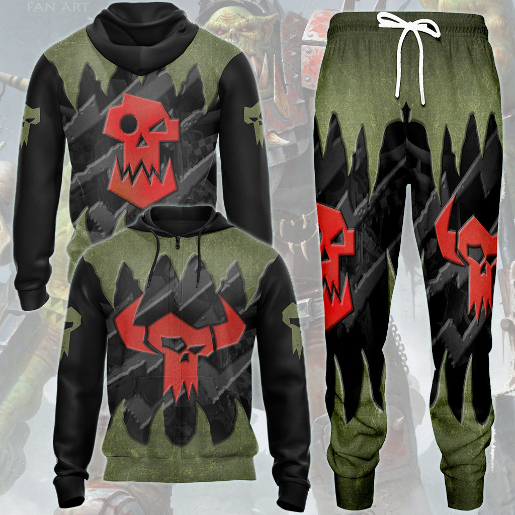 Warhammer 40K Ork Battleworn Insignia All Over Printed T-shirt Tank Top Zip Hoodie Pullover Hoodie Hawaiian Shirt Beach Shorts Joggers