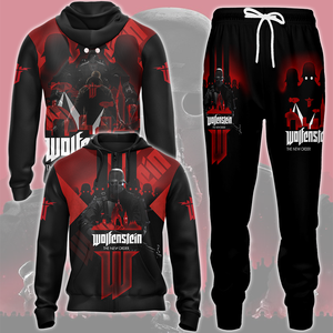 Wolfenstein: The New Order Video Game All Over Printed T-shirt Tank Top Zip Hoodie Pullover Hoodie Hawaiian Shirt Beach Shorts Joggers   