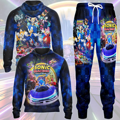 Sonic Racing: CrossWorlds Video Game All Over Printed T-shirt Tank Top Zip Hoodie Pullover Hoodie Hawaiian Shirt Beach Shorts Joggers