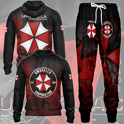 Resident Evil Umbrella Corporation Video Game All Over Printed T-shirt Tank Top Zip Hoodie Pullover Hoodie Hawaiian Shirt Beach Shorts Joggers