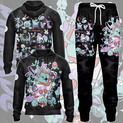 Pokemon Psychic Type Club Video Game All Over Printed T-shirt Tank Top Zip Hoodie Pullover Hoodie Hawaiian Shirt Beach Shorts Joggers